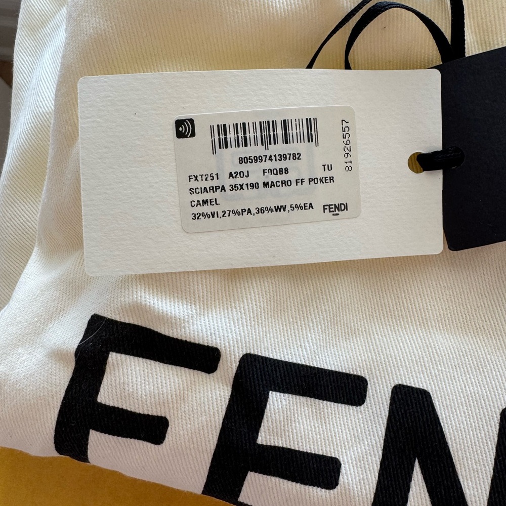 Authentic Fendi Black and Brown Logo Scarf - Picture 7 of 10